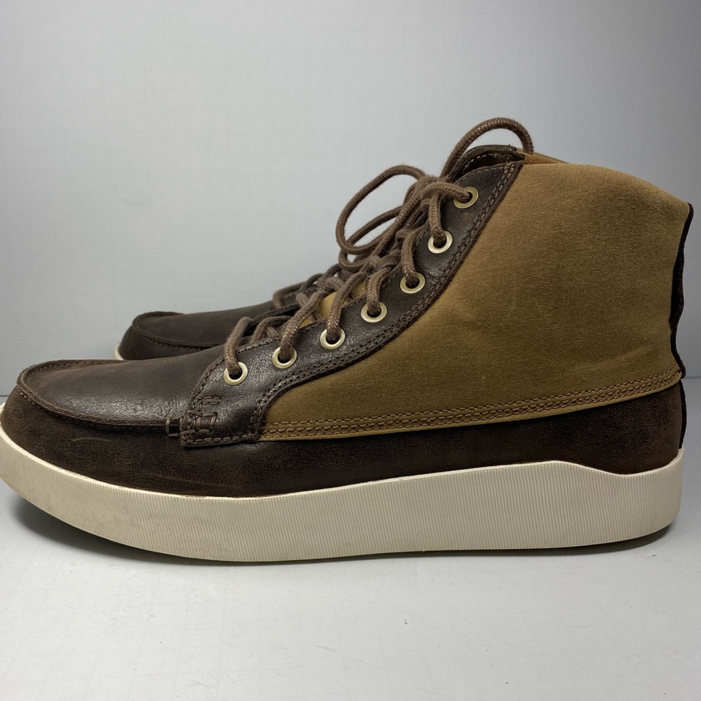 OluKai Brown and Tan Chukka Boots